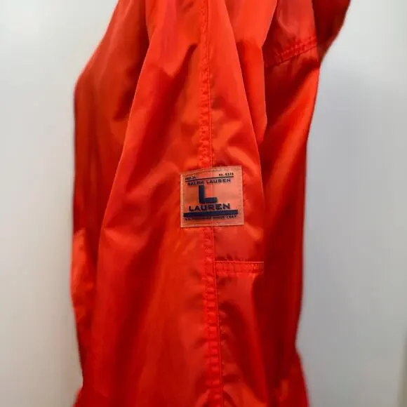Lauren Ralph Lauren Hooded Rain Jacket Anorak Red Women’s Large VTG 90s Gorpcore - Picture 7 of 16